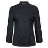 Ladies Snap Button Chef Long Sleeve Jackets Black